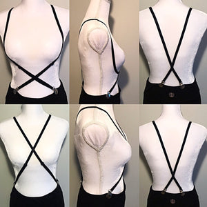 Women’s Undergarment Suspenders, X-back, Butt Lifting, Smoothing Shapewear & Belt Alternative, Black.