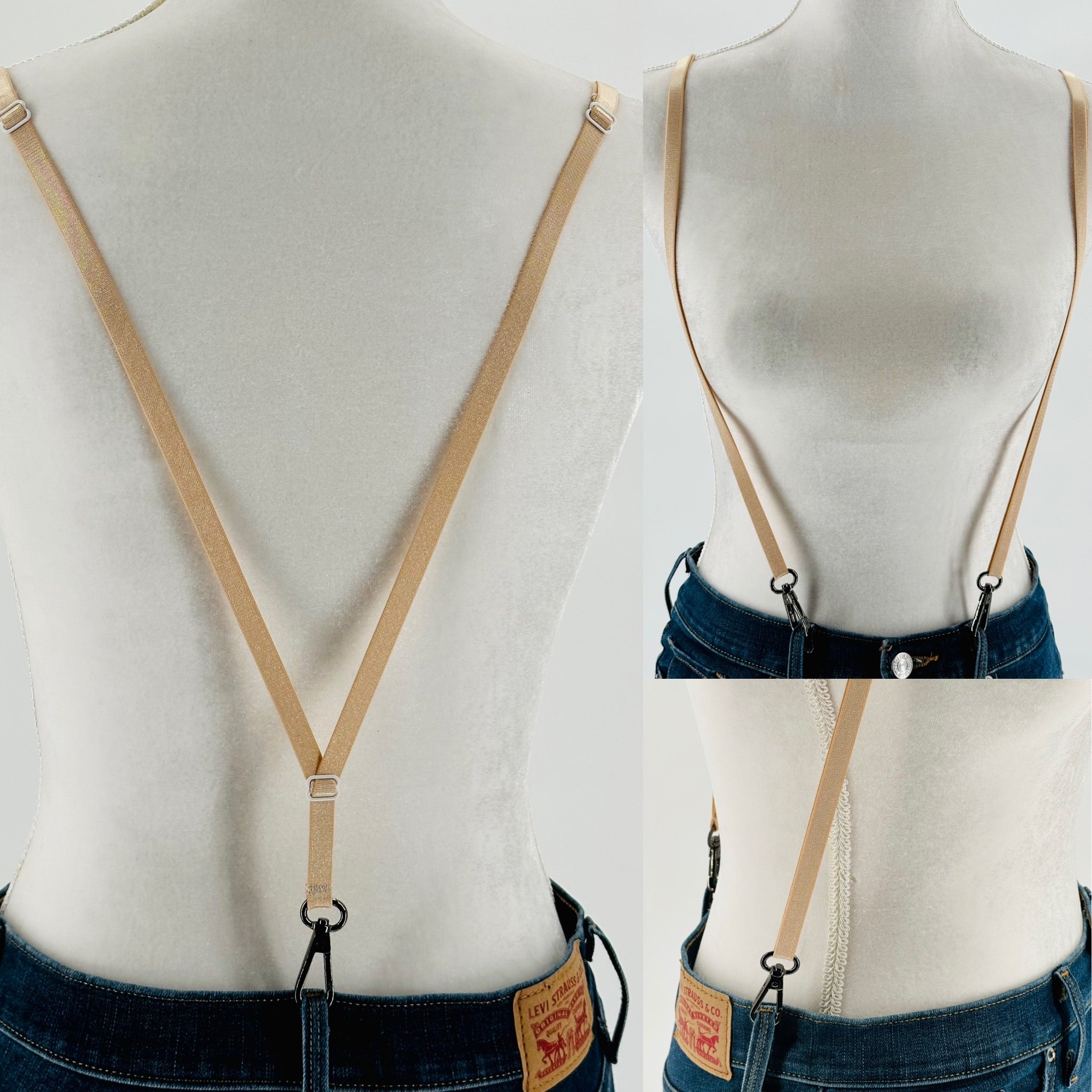 Women's Undergarment Suspenders with Swivel Hooks for Pants with