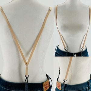 Women’s Undergarment Suspenders with Swivel Hooks for Pants with Belt Loops, Nude