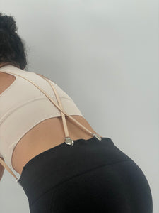 Women’s Undergarment Suspenders, X-back, Butt Lifting, Smoothing, Shapewear and Belt Alternative, Nude.